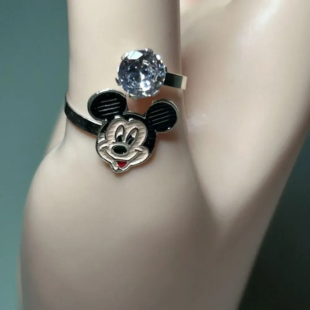 Adjustable Mickey Mouse Ring 925 Sterling Silver